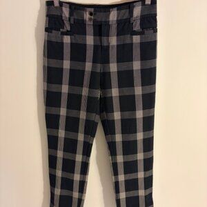 Anthropologie Slim Cropped Checkered Pants Size 2